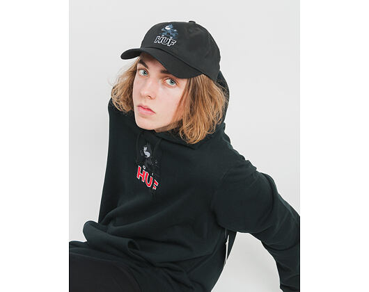 Mikina S Kapucí HUF Felix The Cat Hooded Sweatshirt Skate Black