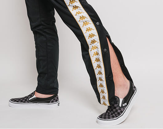 Tepláky Kappa Banda Astoria Snaps Slim Black/White/Gold