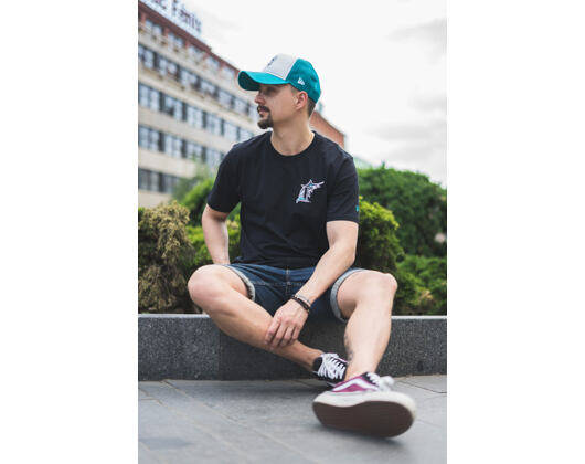 Triko New Era Coast 2 Coast Chest Tee Florida Marlins Black