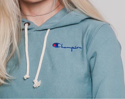 Dámská Mikina S Kapucí Champion Classic Mini Logo Embroidered Teal