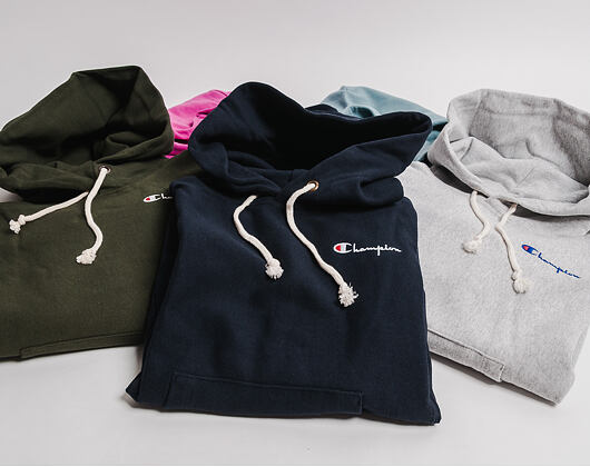 Dámská Mikina S Kapucí Champion Classic Mini Logo Chest Embroidered Grey