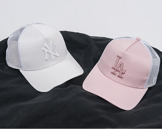 Dámská Kšiltovka New Era Trucker Satin Los Angeles Dodgers 9FORTY Pink Snapback