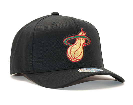 Kšiltovka Mitchell & Ness Luxe 110 SB Miami Heat Black Snapback