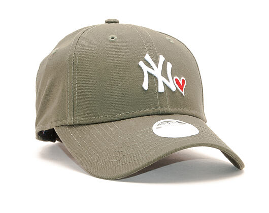 Dámská Kšiltovka New Era 9FORTY New York Yankees Heart Olive Strapback