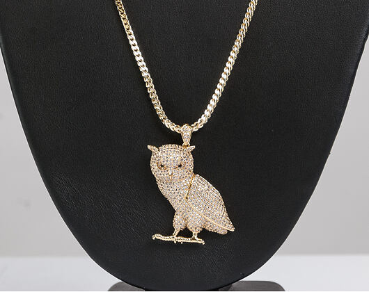 Pozlacený Řetízek King Ice Gold Owl Necklace