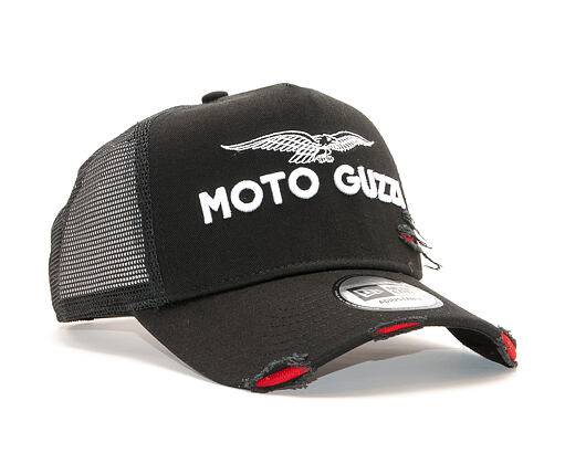 Kšiltovka New Era 9FORTY A-Frame Trucker Motto Guzzi Piaggio Worn Black Snapback
