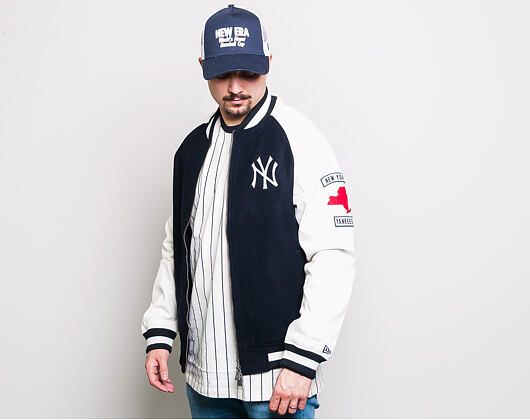 Bunda New Era New York Yankees Raglan Varsity Jacket Navy/White