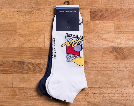 Ponožky Tommy Hilfiger Tommy Jeans Old Skool Logo 2 Pack White 391005001 300