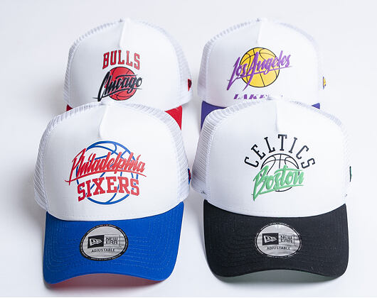 Kšiltovka New Era 9FORTY A-Frame Trucker Philadelphia 76ers Neoprene White/Royal/Fade Red
