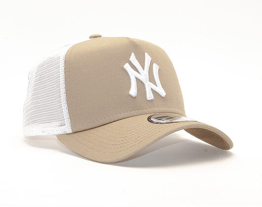 Kšiltovka New Era 9FORTY A-Frame Trucker New York Yankees League Essential Camel/White