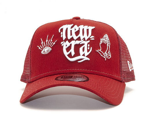 Kšiltovka New Era 9FORTY A-Frame Trucker Script Red/White