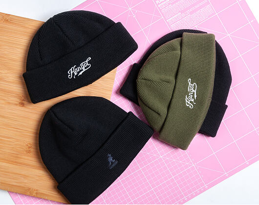 Kulich Kangol  Vintage Script Logo Beanie Winter Moss Green