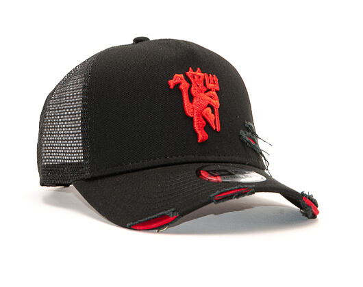 Kšiltovka New Era 9FORTY Trucker Distressed Manchester United FC Black Snapback