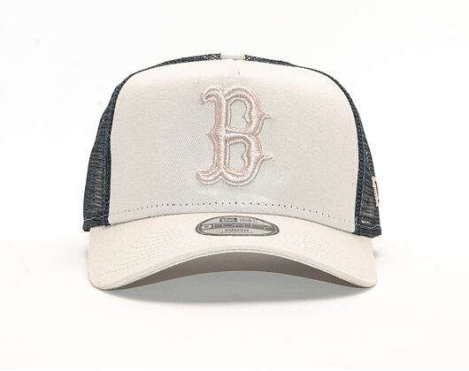 Dětská Kšiltovka New Era 9FORTY Trucker The League Essential Boston Red Sox Youth Stone / Navy Snapb