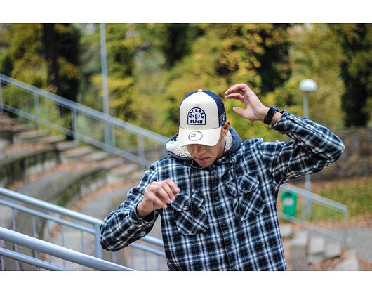 Kšiltovka New Era 9FORTY Trucker Rockbay Stone / Navy Snapback