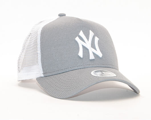 Dámská Kšiltovka New Era 9FORTY Trucker Ribbed Jersey New York Yankees Gray / Optic White Snapback