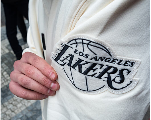 Mikina New Era Los Angeles Lakers Wordmark Crew Off White