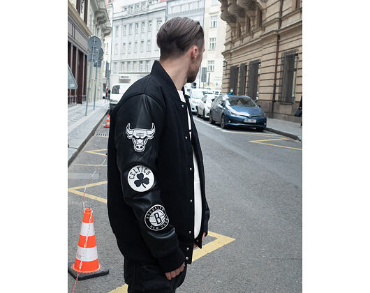 Bunda New Era NBA Patch Varsity Jacket 6 Teams Black