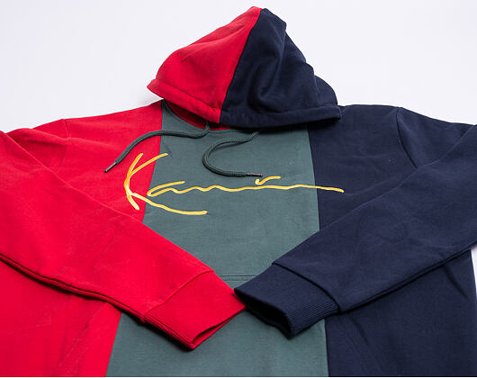 Mikina Karl Kani Signature Block Hoodie 6021250 Red/Green/Navy/White
