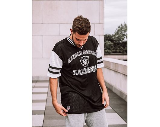 Triko New Era NFL Stripe Sleeve Oversized Tee Oakland Raiders Black