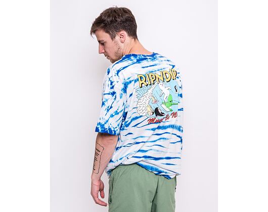 Triko RIP N DIP Hang 10 Tee Blue & White Stripe Dye