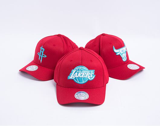 Kšiltovka Mitchell & Ness Red/Teal Snapback Los Angeles Lakers