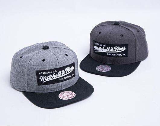 Kšiltovka Mitchell & Ness Box Logo Snapback Branded Charcoal Black