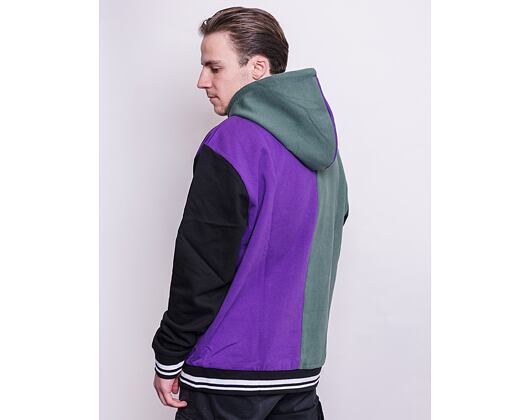 Mikina Karl Kani Varsity Block Hoodie - Dark Green/Purple 6093156