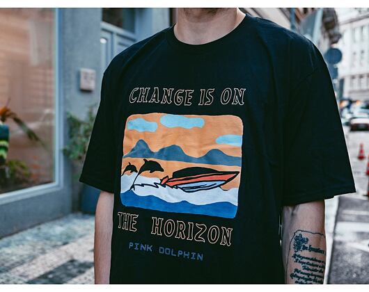 Triko Pink Dolphin Change Is On The Horizon Tee OH12011CHBL Black