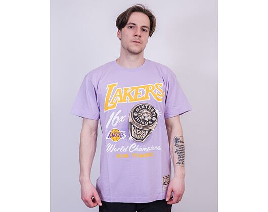 Triko Mitchell & Ness Los Angeles Lakers Pastel Rings Tee Purple