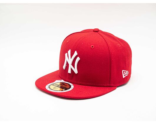 Dětská kšiltovka NEW ERA 59FIFTY Kids MLB League Basic New York Yankees Fitted Scarlet / White