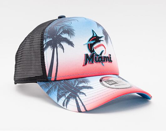 Kšiltovka New Era 9FORTY Trucker MLB Summer City Miami Marlins Snapback Black