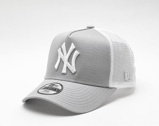 Dětská Kšiltovka New Era - MLB Clean 9FORTY Trucker - NY Yankees - Gray / White