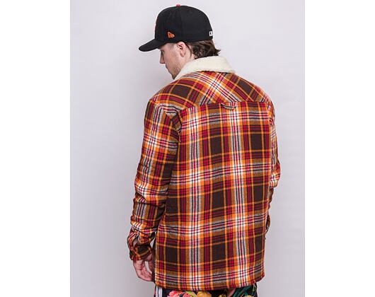 Košilobunda Karl Kani Chest Signature Flannel Shirt Jacket Dark Red