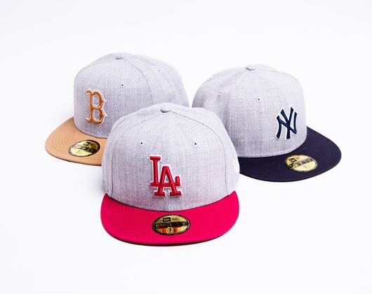 Kšiltovka New Era 59FIFTY MLB Heather Contrast 5 Los Angeles Dodgers Fitted Heather Gray