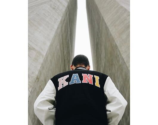 Bunda Karl Kani Og Fake Leather Block College Jacket Black/White