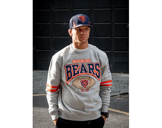 Mikina Mitchell & Ness All Over Print Fleece Crew Chicago Bears Grey Heather