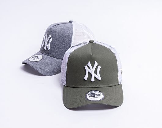 Kšiltovka New Era 9FORTY A-Frame Trucker MLB League Essential New York Yankees - Olive / White