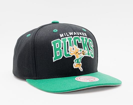 Kšiltovka Mitchell & Ness Team Arch 2 Tone Snapback Milwaukee Bucks Black / Green