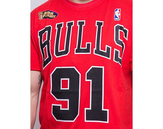 Triko Mitchell & Ness Chicago Bulls Dennis Rodman Name & Number Tee Red