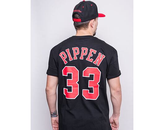 Triko Mitchell & Ness Chicago Bulls Scottie Pippen Name & Number Tee Black