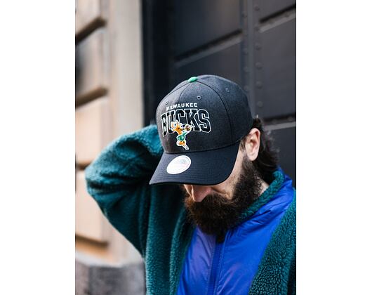 Kšiltovka Mitchell & Ness Milwaukee Bucks G2 Arch 110 Snapback Grey / Black