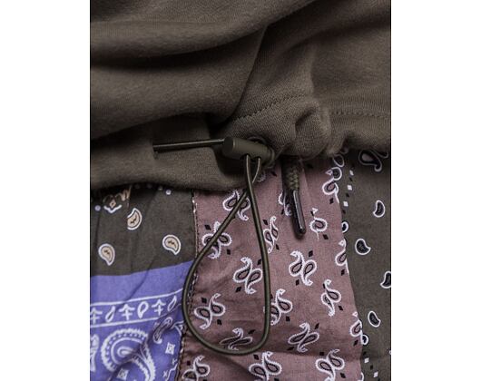 Mikina Karl Kani Small Signature Patchwork Crew dark green/military green
