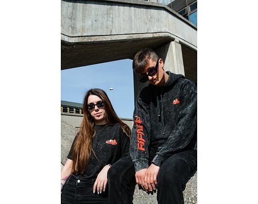 Mikina Rip N Dip Hell Racer Hoodie Black Mineral Wash RND9041