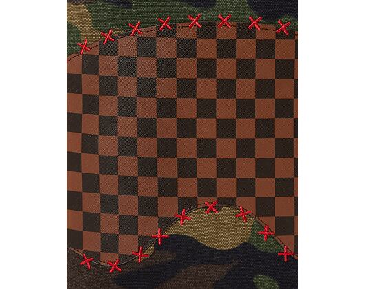 Batoh Sprayground Shark Shape Checkered Camo / Brown Backpack