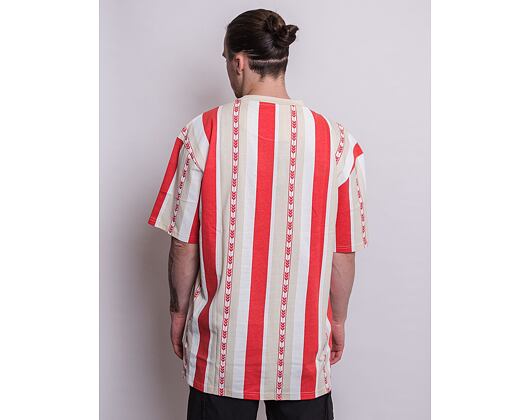 Triko Karl Kani Small Signature Stripe Tee red/cream/white
