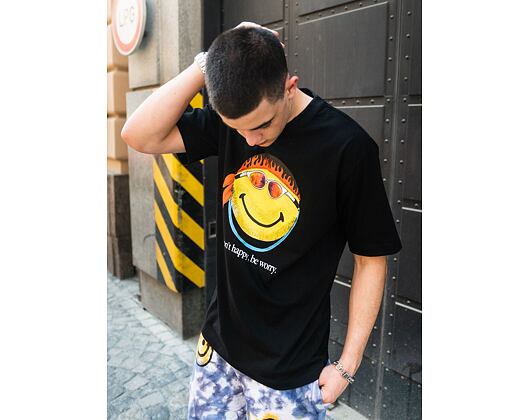 Triko Market Smiley Don't Happy, Be Worry Black