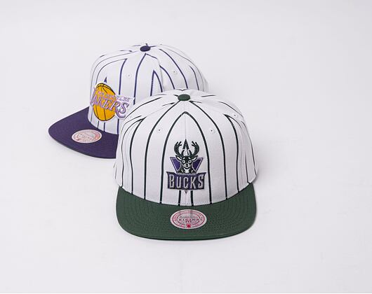 Kšiltovka Mitchell & Ness NBA Retro Pinstripe Snapback Hwc Milwaukee Bucks White