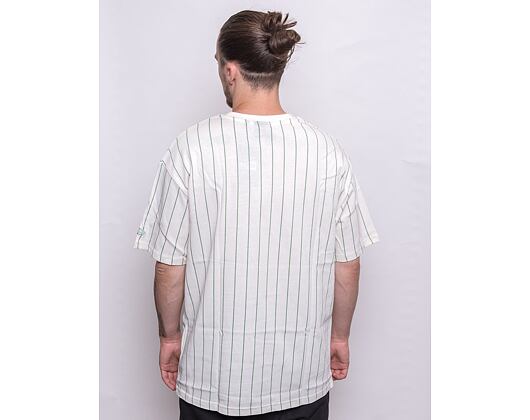 Triko New Era Oversized Pinstripe Tee Off White / Jade Green