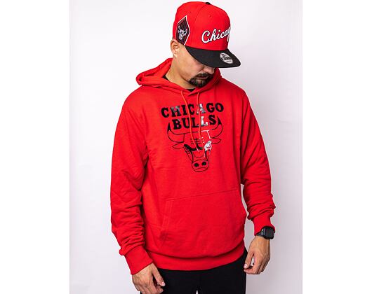 Mikina New Era NBA Foil Print Hoody Chicago Bulls Red/Black